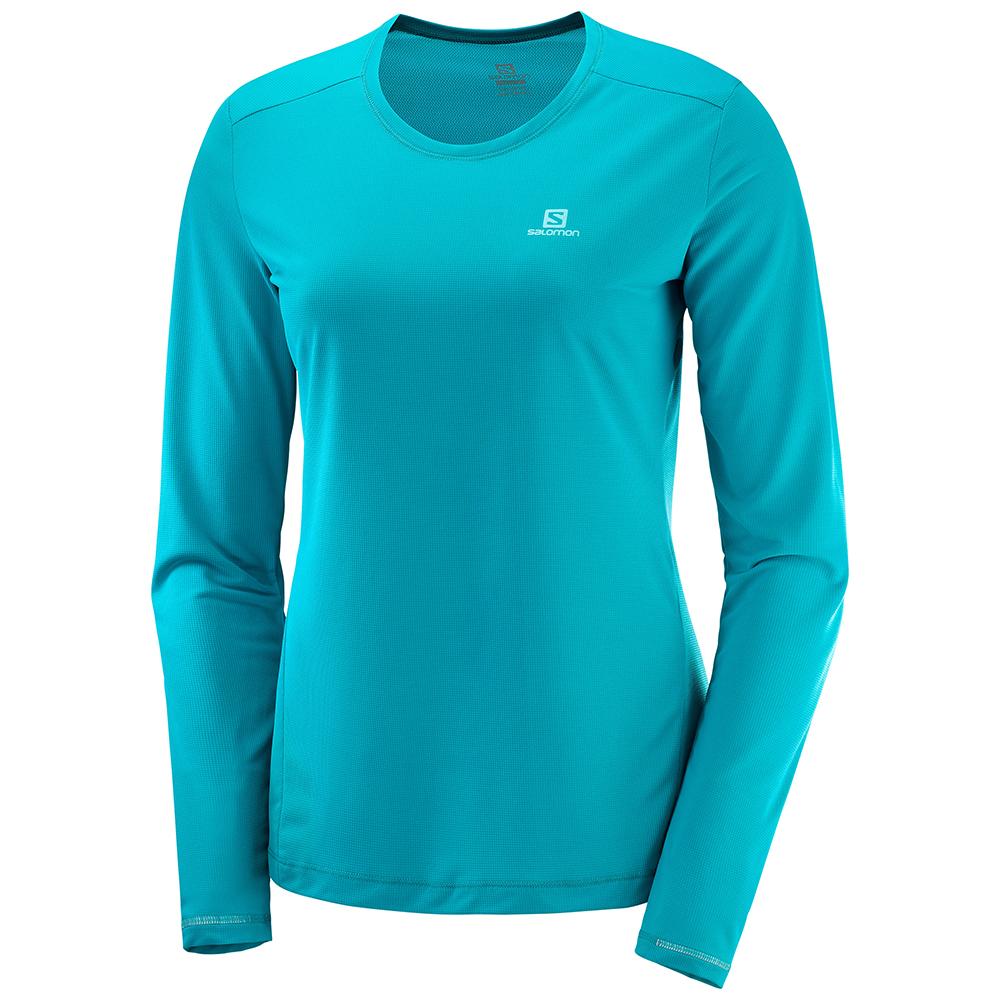 Vestes Imperméables Salomon Femme Bleu - Salomon AGILE LS W - France (9057-LWYDI)